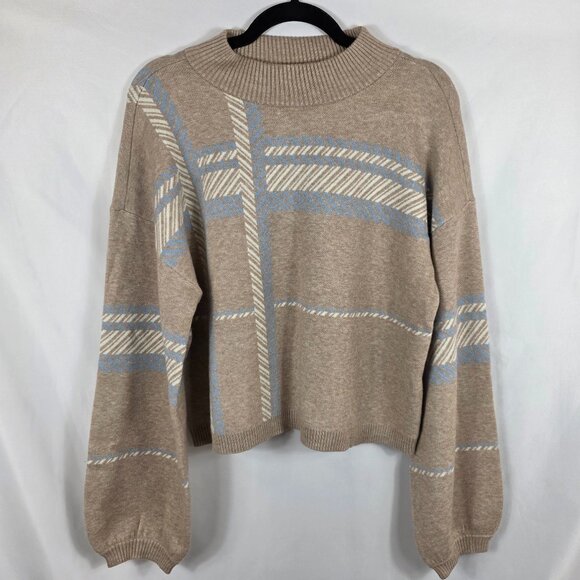 Laundry By Shelli Segal Sweaters - Laundry by Shelli Segal Beige Jacquard Plaid Sweater Women's Size Medium